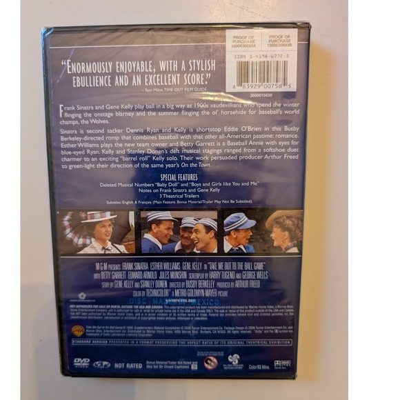 Take Me Out to the Ball Game Frank Sinatra Gene Kelly DVD Warner Bros - Picture 2 of 2